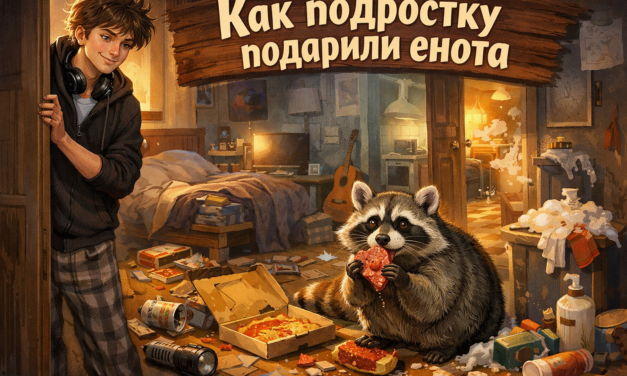 Как подростку подарили енота