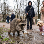 Енот на прогулке